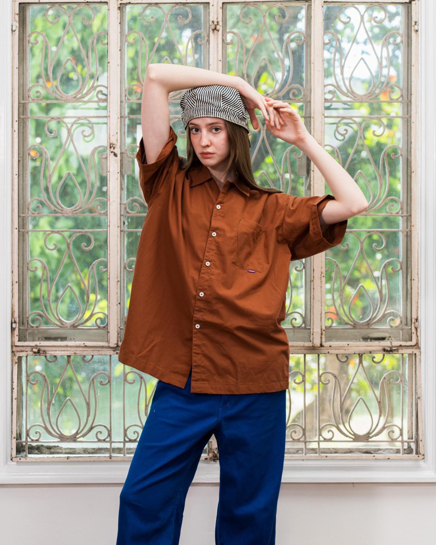 Open Collar Shirt - Tangerine